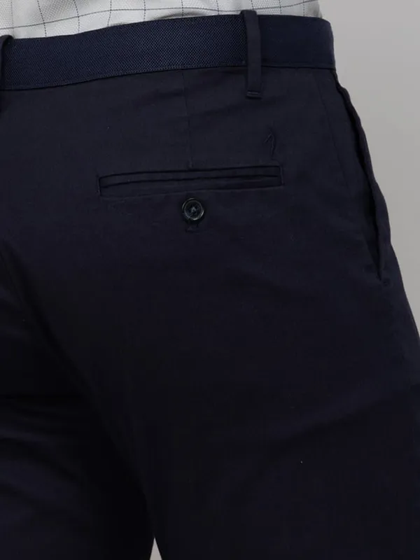 Indian Terrain dark navy brooklyn fit cotton trouser