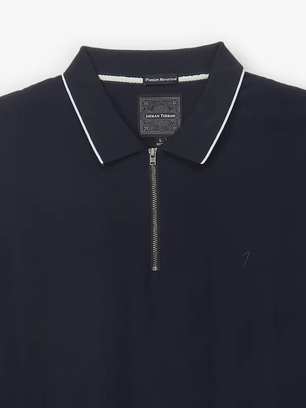 INDIAN TERRAIN dark navy plain cotton t-shirt