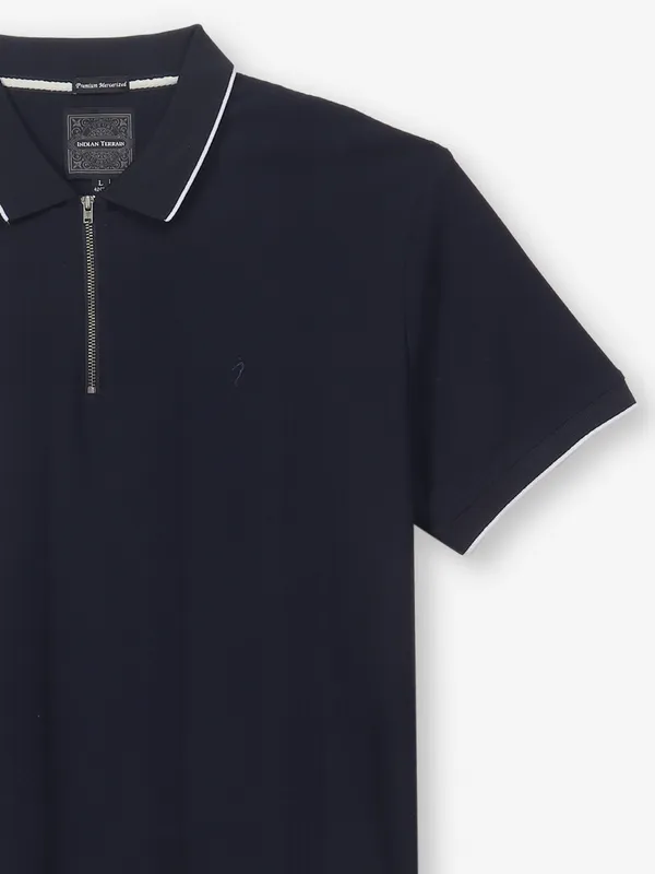 INDIAN TERRAIN dark navy plain cotton t-shirt