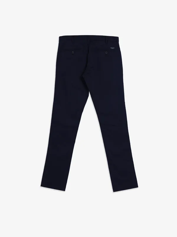 INDIAN TERRAIN dark navy solid cotton trouser