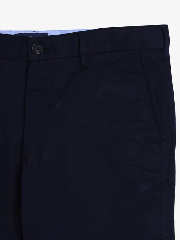 INDIAN TERRAIN dark navy solid cotton trouser