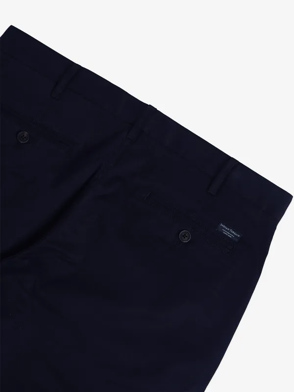 INDIAN TERRAIN dark navy solid cotton trouser