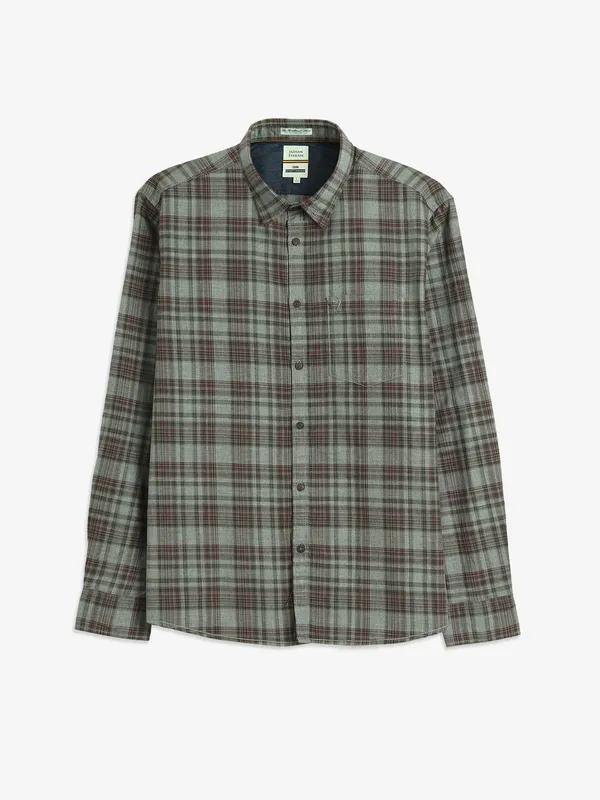 INDIAN TERRAIN grey cotton checks shirt