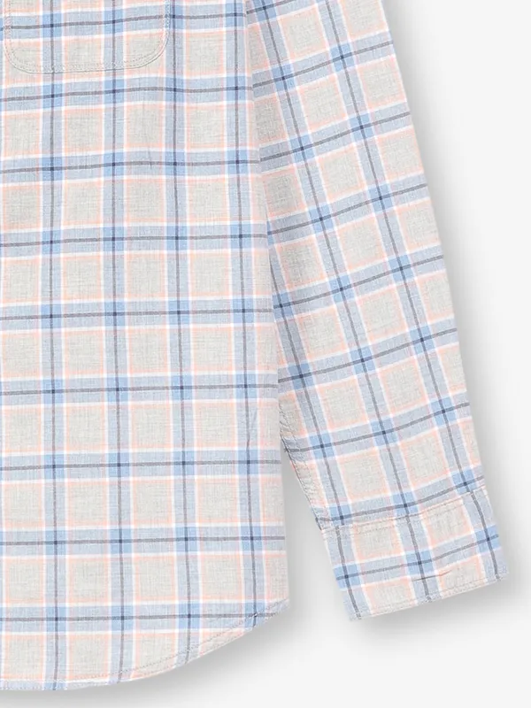 INDIAN TERRAIN grey cotton checks shirt for mens