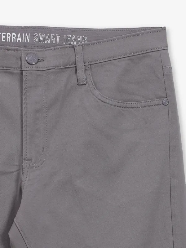 INDIAN TERRAIN grey cotton trousers for men