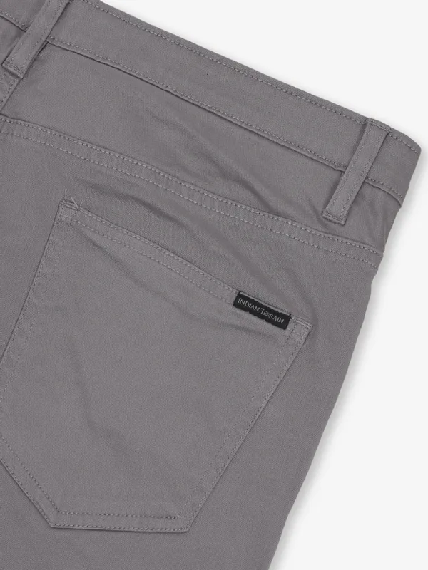 INDIAN TERRAIN grey cotton trousers for men