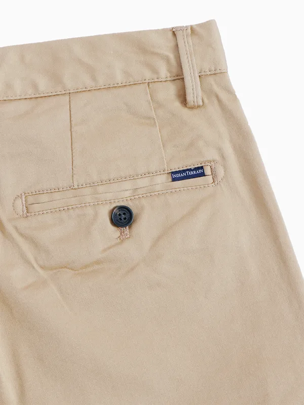 Indian Terrain khaki brooklyn fit cotton trouser