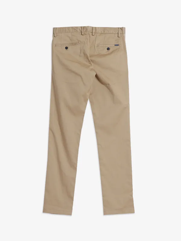 Indian Terrain khaki brooklyn fit cotton trouser