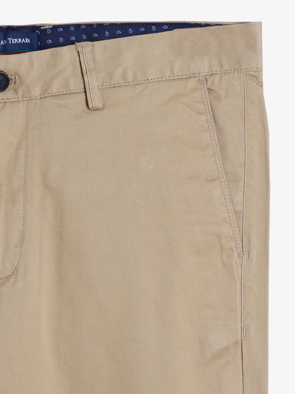Indian Terrain khaki brooklyn fit cotton trouser