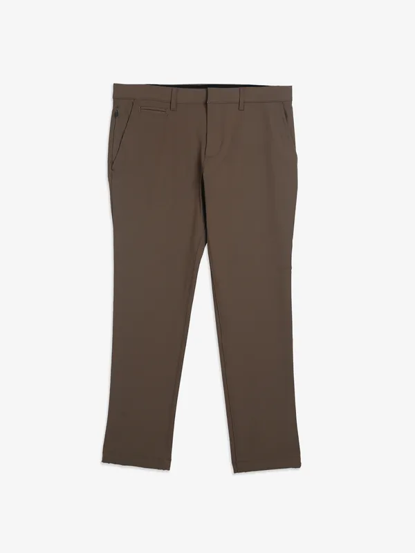 INDIAN TERRAIN khaki cotton solid trouser