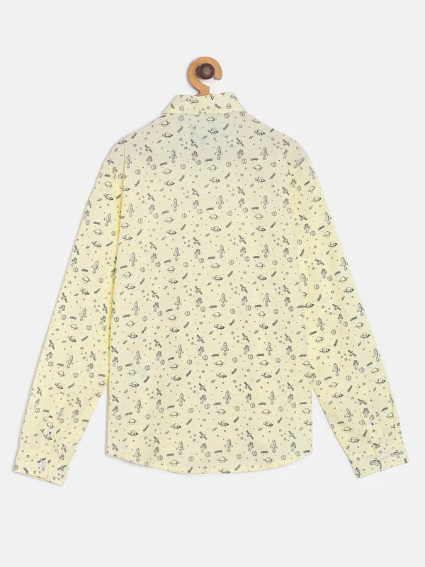 Indian Terrain lemon yellow printed shirt