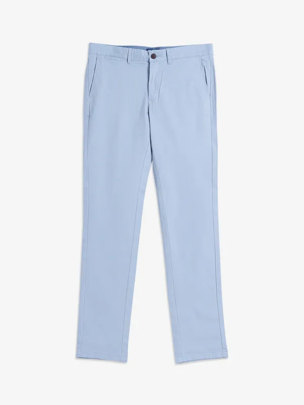 Indian Terrain light blue brooklyn fit cotton trouser