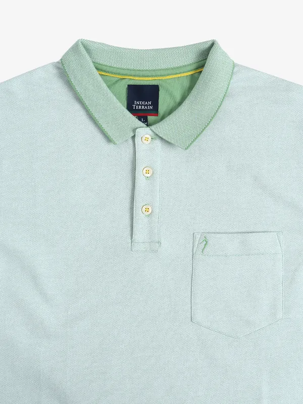 INDIAN TERRAIN light green regular fit polo t-shirt