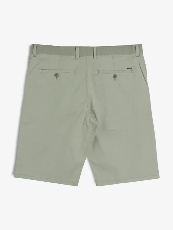 INDIAN TERRAIN light grey solid slim fit shorts