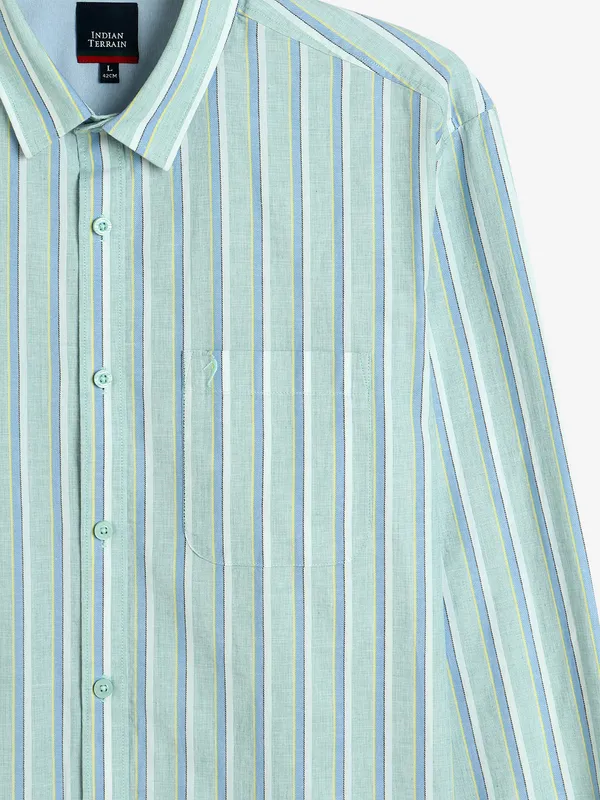 INDIAN TERRAIN mint green stripe shirt