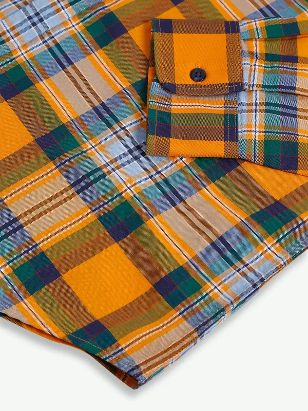 Indian Terrain mustard yellow checks shirt