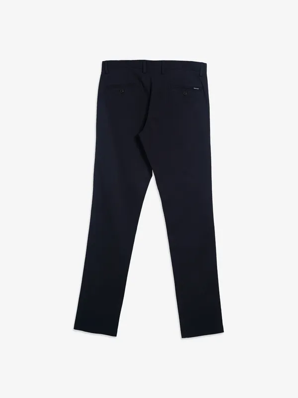 INDIAN TERRAIN navy cotton solid trouser