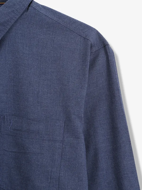 INDIAN TERRAIN navy plain cotton shirt