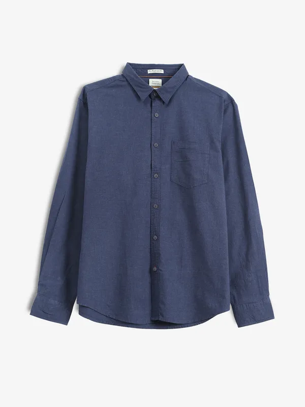 INDIAN TERRAIN navy plain cotton shirt