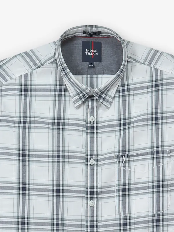 INDIAN TERRAIN off white cotton checks shirt