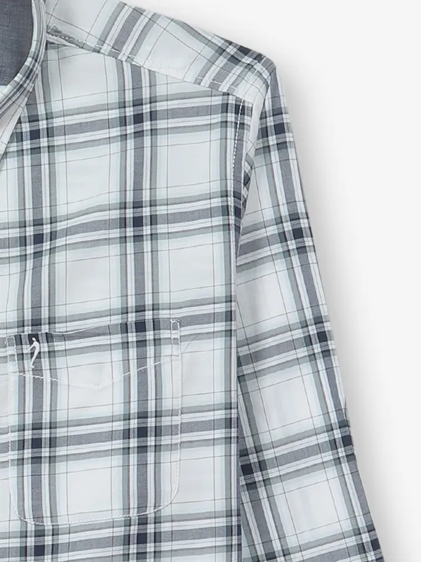 INDIAN TERRAIN off white cotton checks shirt
