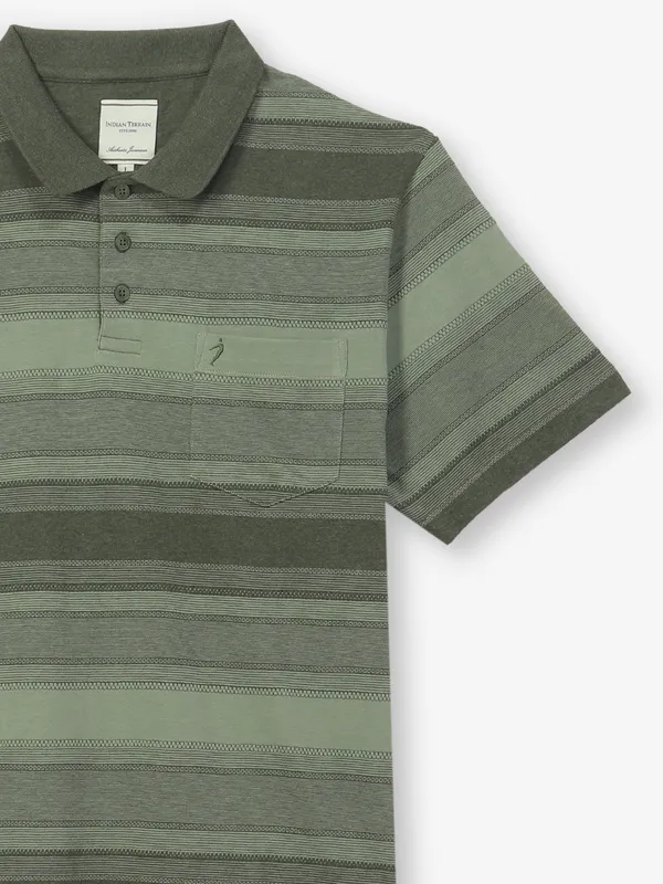 INDIAN TERRAIN olive cotton t shirt