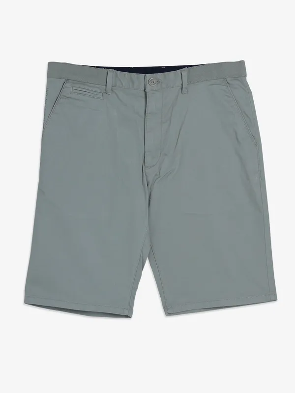 INDIAN TERRAIN olive solid slim fit shorts