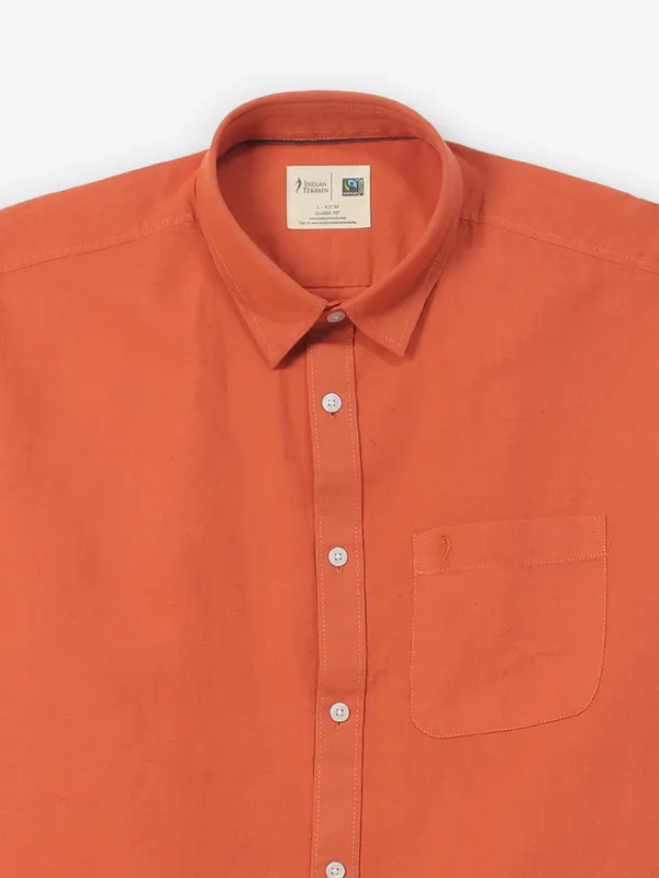 INDIAN TERRAIN orange cotton shirt