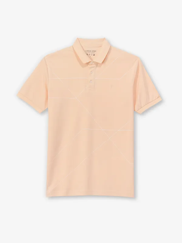 INDIAN TERRAIN peach printed cotton t-shirt