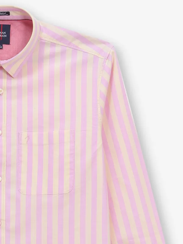 INDIAN TERRAIN pink and yellow striped cotton shirt