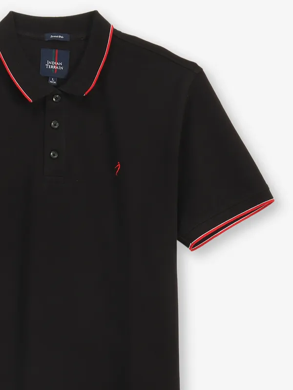 INDIAN TERRAIN plain black cotton t-shirt