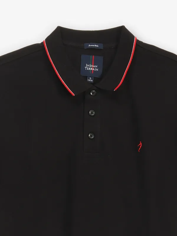 INDIAN TERRAIN plain black cotton t-shirt