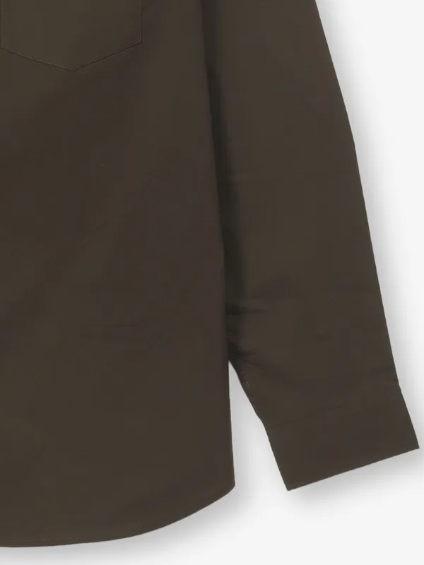 INDIAN TERRAIN plain olive cotton shirt