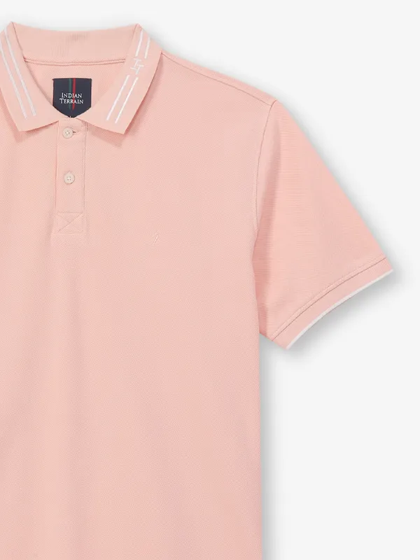 INDIAN TERRAIN plain peach cotton t-shirt