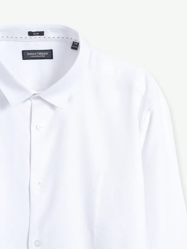 Indian Terrain plain white cotton shirt