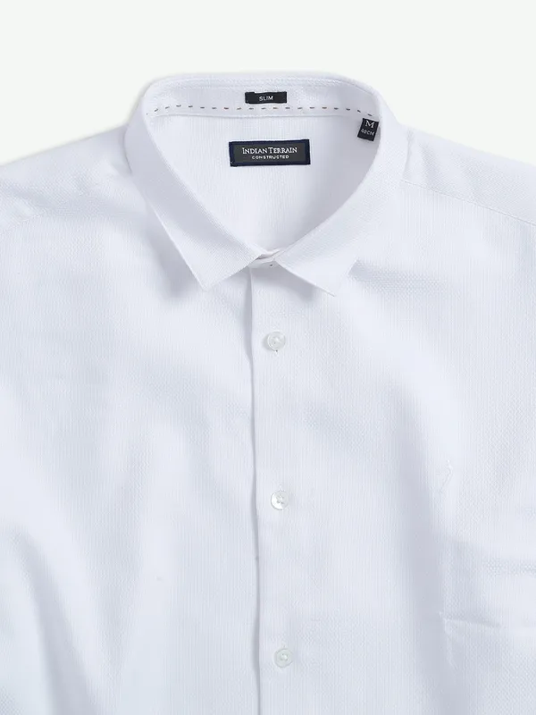 Indian Terrain plain white cotton shirt