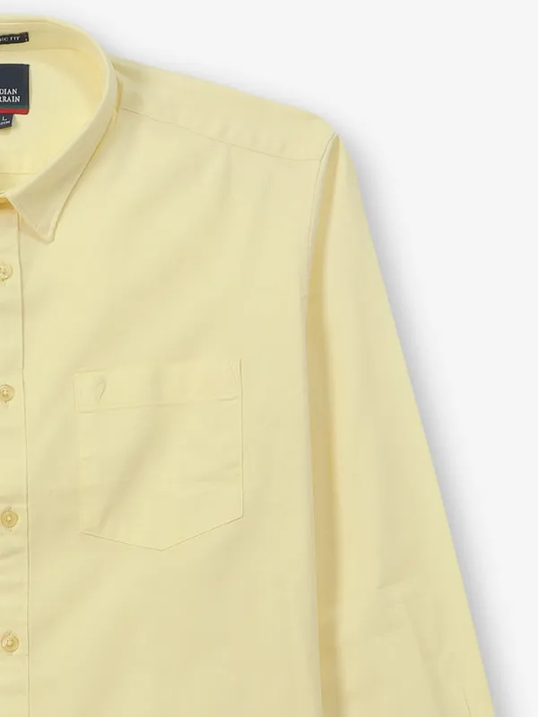 INDIAN TERRAIN plain yellow cotton shirt