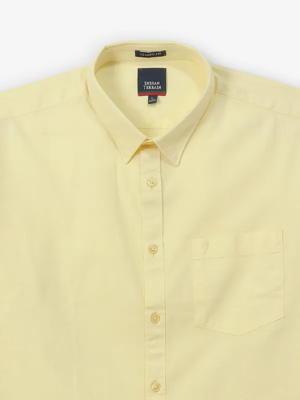 INDIAN TERRAIN plain yellow cotton shirt