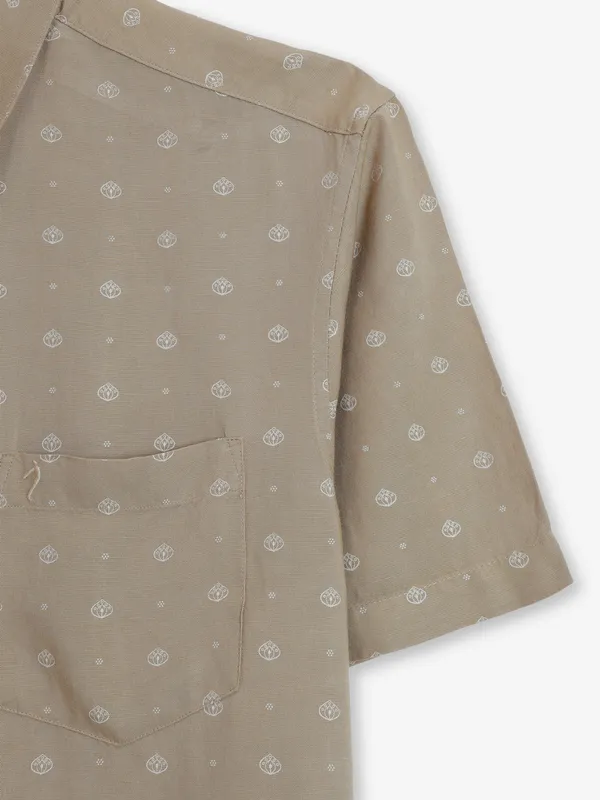 INDIAN TERRAIN printed beige cotton shirt