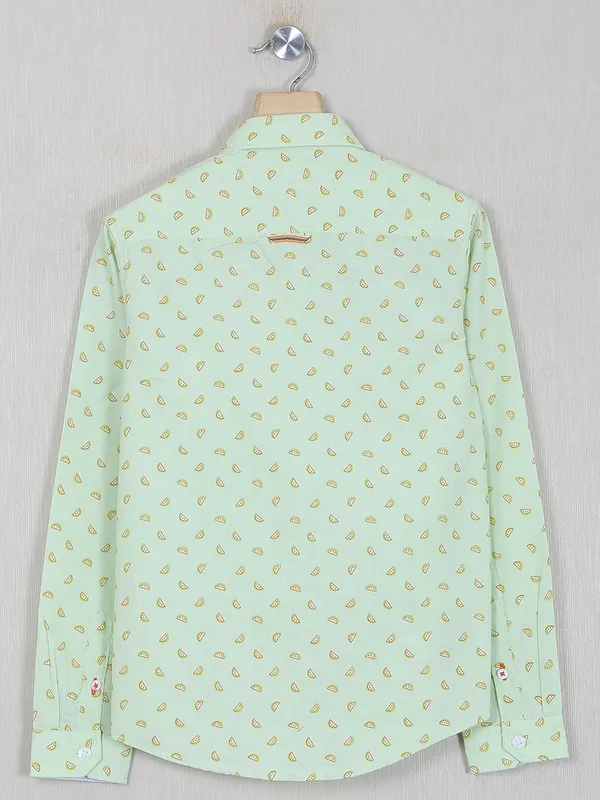 Indian Terrain printed lime green shirt