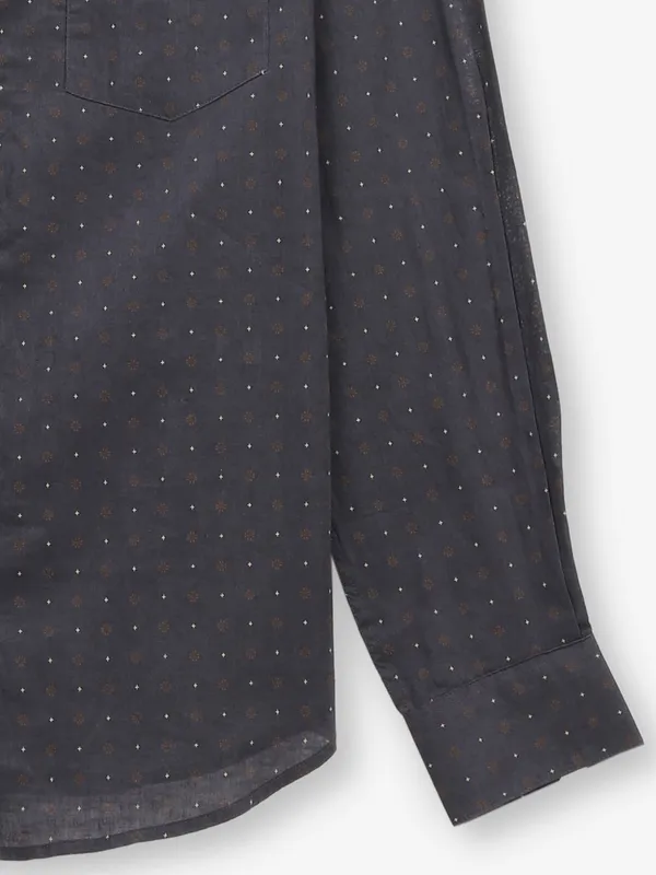 INDIAN TERRAIN printed navy cotton shirt