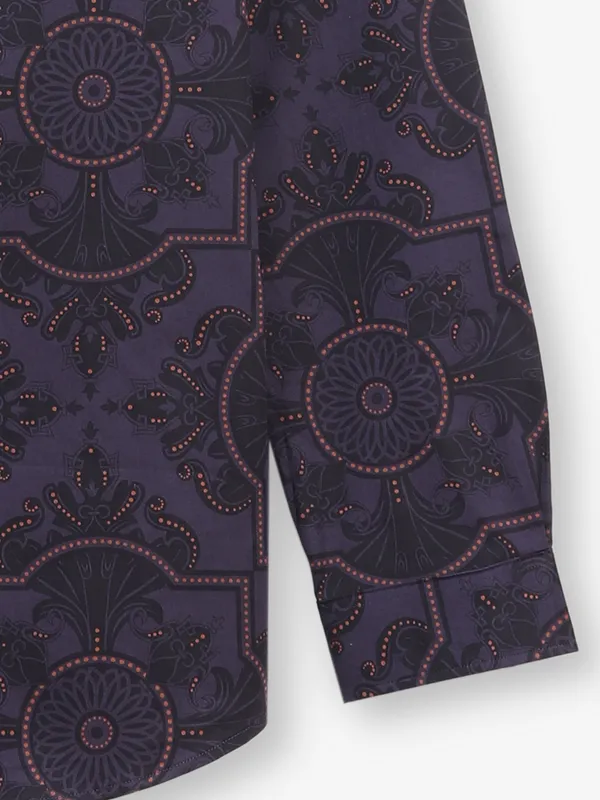 INDIAN TERRAIN printed purple shirt
