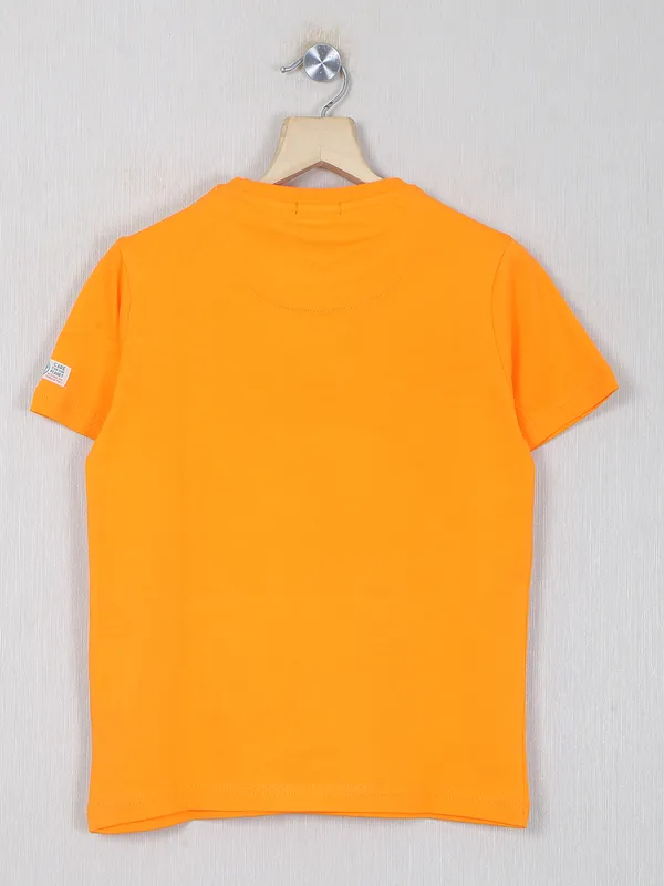 Indian Terrain printed orange cotton t-shirt