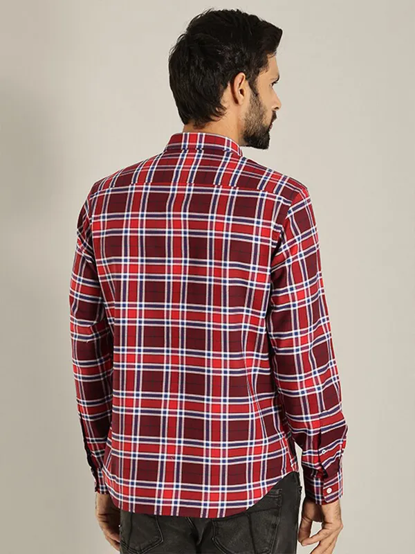 Indian Terrain red and maroon checks shirt