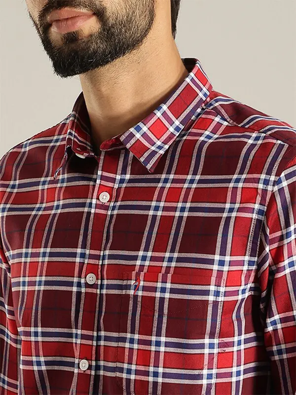 Indian Terrain red and maroon checks shirt