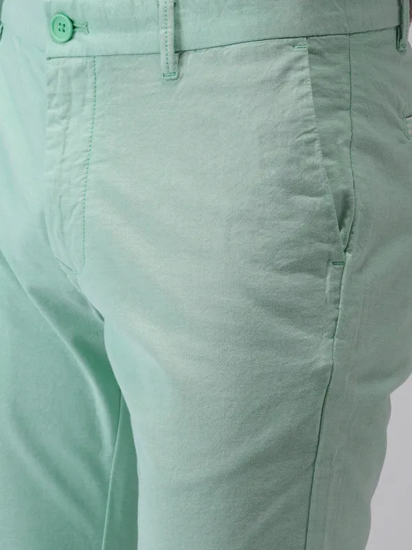 Indian Terrain sea green cotton solid trouser