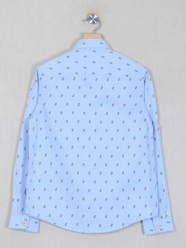 Indian Terrain sky blue cotton shirt
