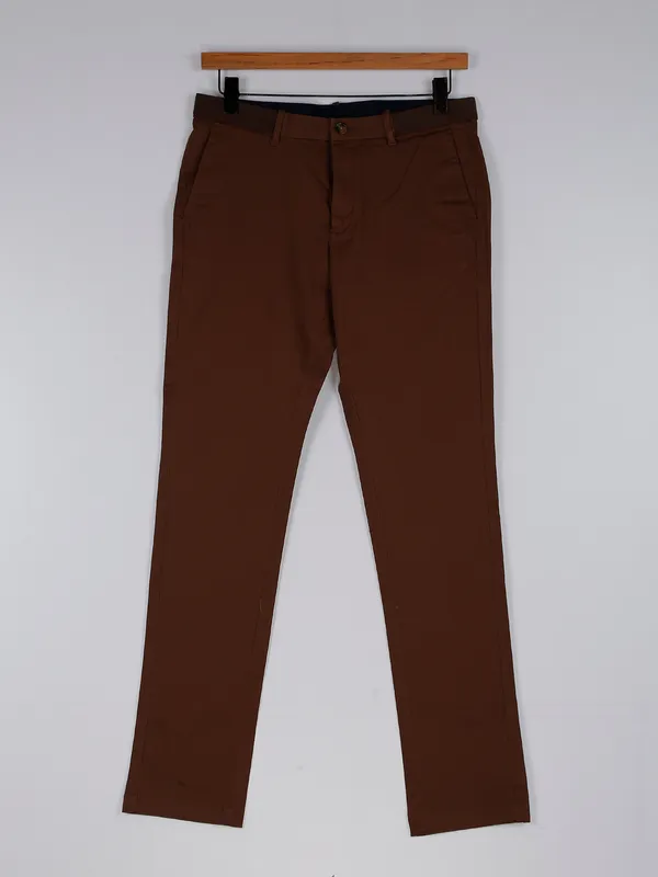 Indian Terrain solid brown trouser