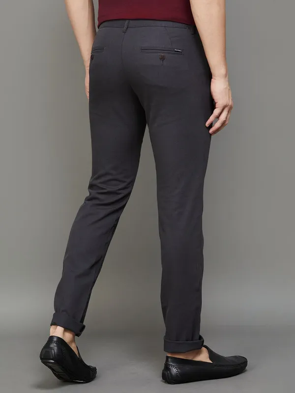 Indian Terrain solid cotton grey trouser