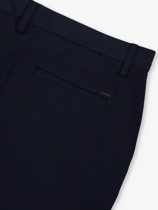 INDIAN TERRAIN solid navy cotton trouser for men